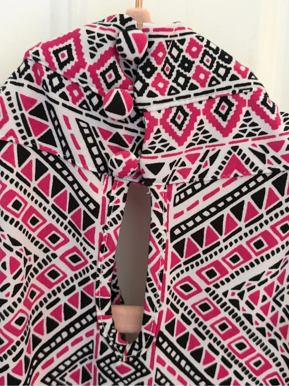 Michael Kors Pink Black Geometric Halter-Neck Top